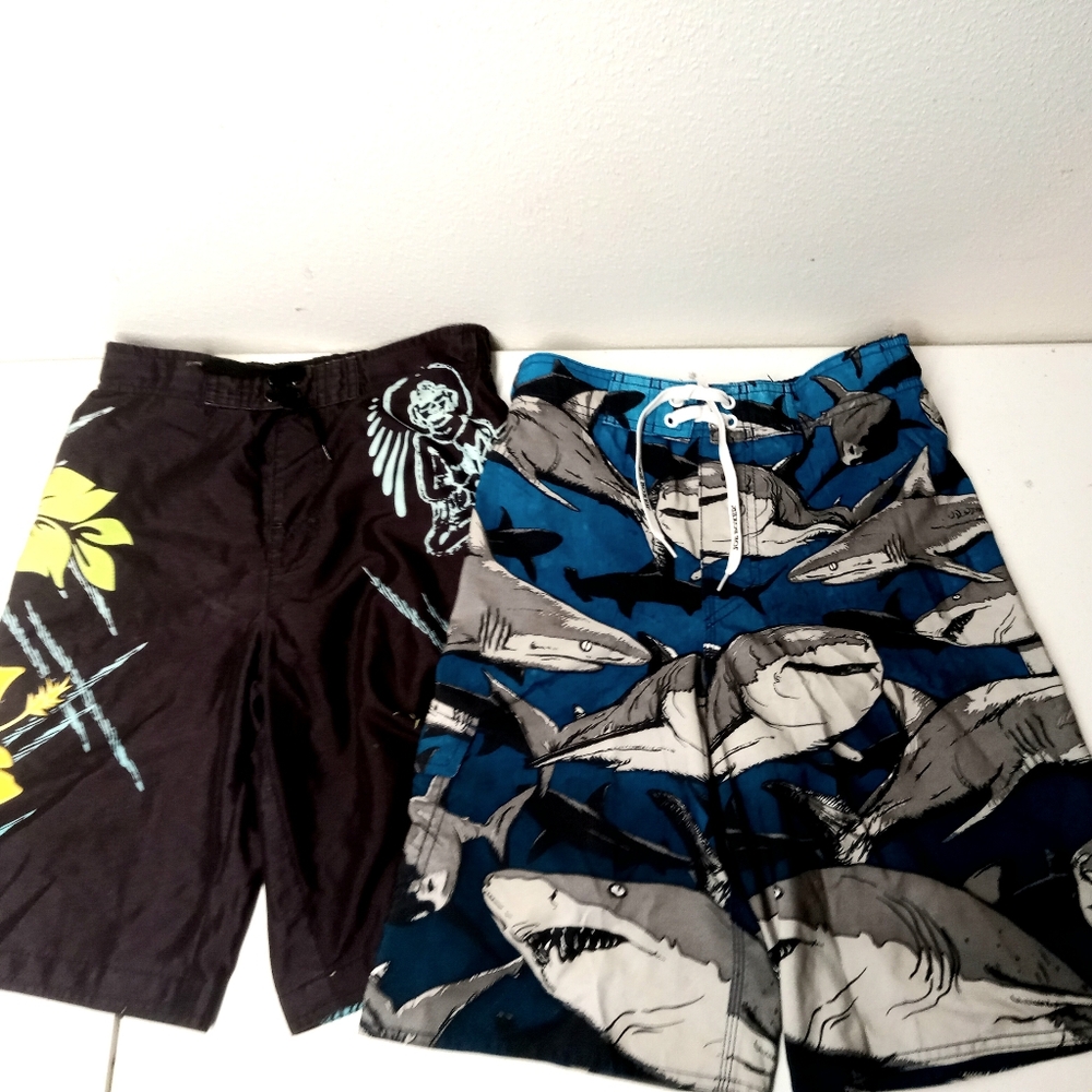 Boys Joe Boxer & sanoma Grey Swimming trunks 10/12 26 waist
